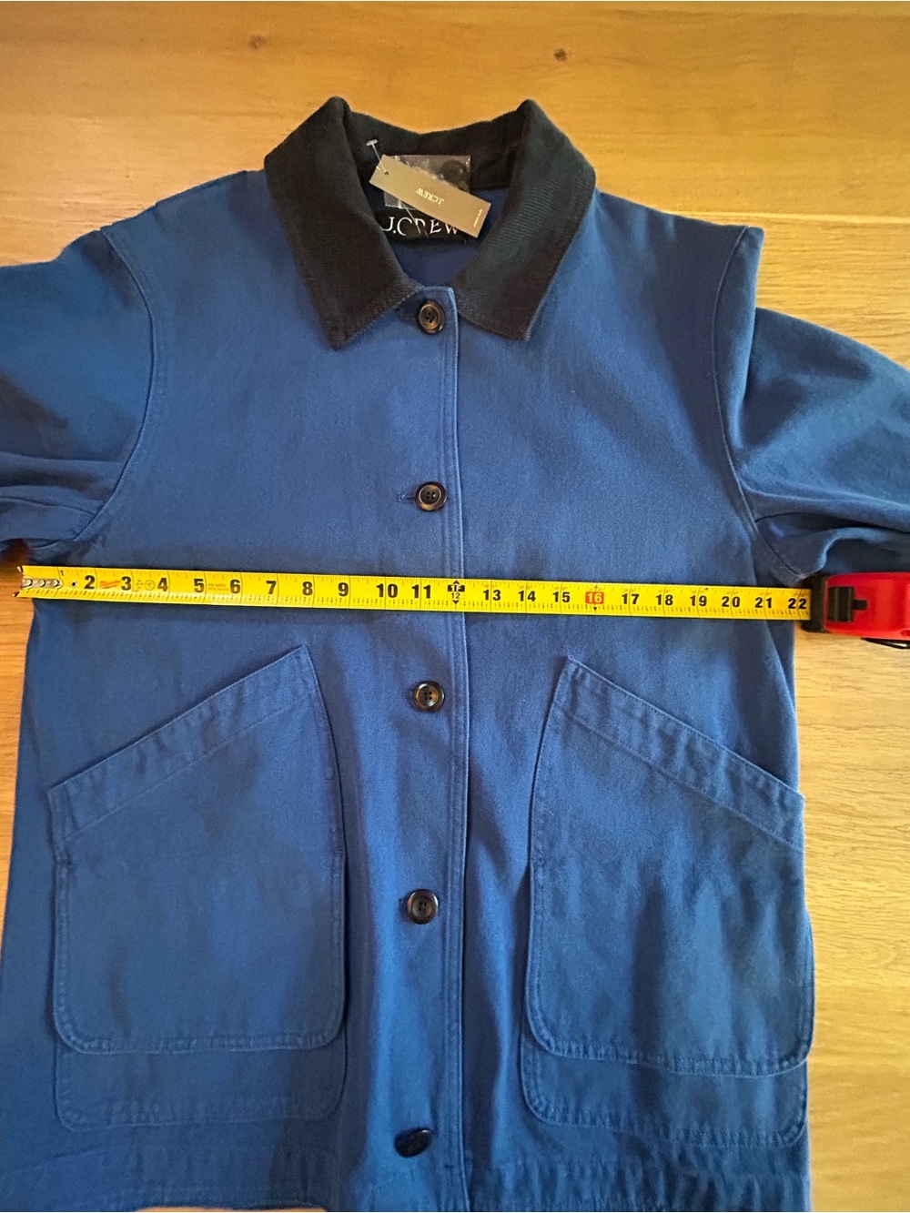J.Crew Barn Jacket Women M Blue Cotton Canvas Corduroy Collar NWT CI107 - Picture 9 of 11